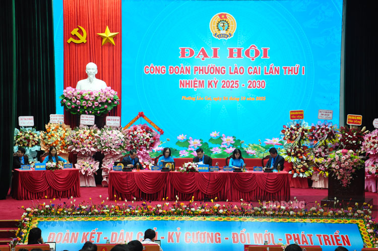 Dai hoi Cong doan phuong Lao Cai lan thu I, nhiem ky 2025-2030. Anh: Dinh Dai