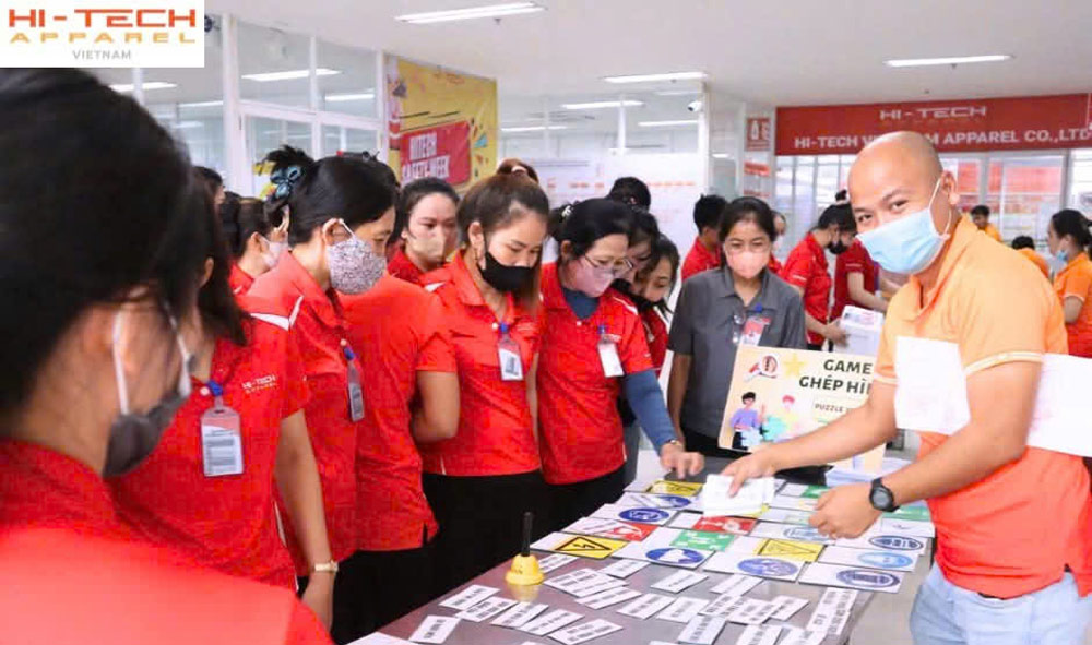 Hi-Tech Vietnam Apparel Co., Ltd., Da Nang organizes "Safe Week 2025". Photo: Duy Xuyen Trade Union