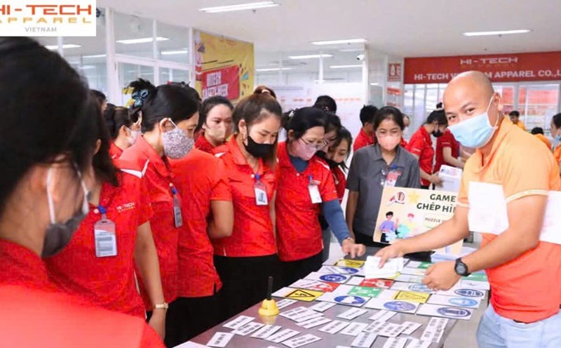Hi-Tech Vietnam Apparel Co., Ltd., Da Nang organizes "Safe Week 2025". Photo: Duy Xuyen Trade Union