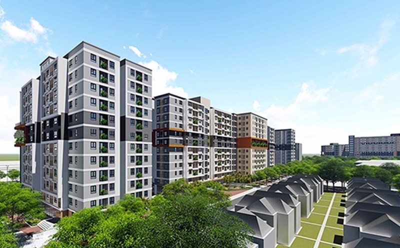 Perspective of the Social Housing Project at lots CT3, CT4 Kim Chung New Urban Area. Photo: handico
