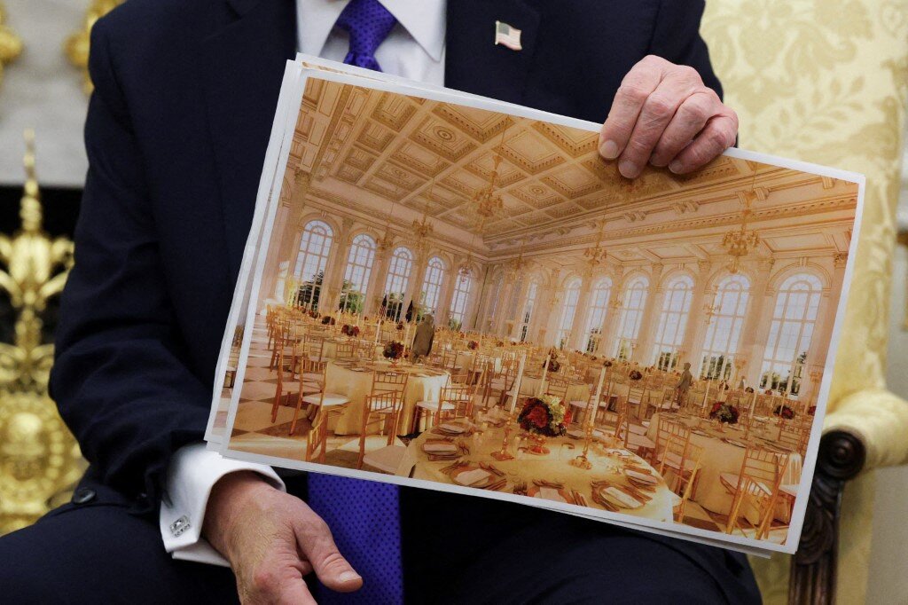 The design of the White House dance room was introduced by President Donald Trump. Photo: AFP