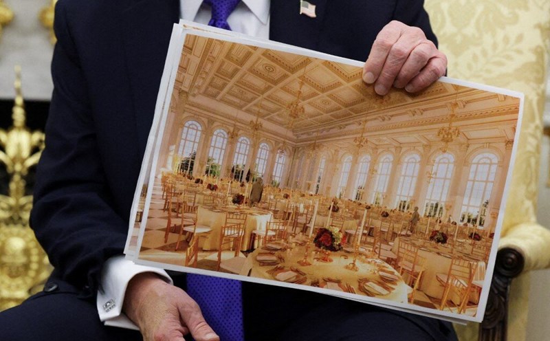 The design of the White House dance room was introduced by President Donald Trump. Photo: AFP