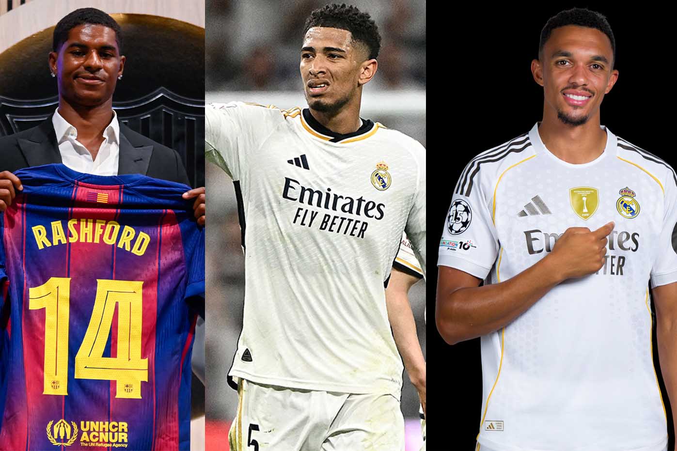 Tres estrellas inglesas podrian estar juntas en El Clasico este fin de semana. Foto: AFP