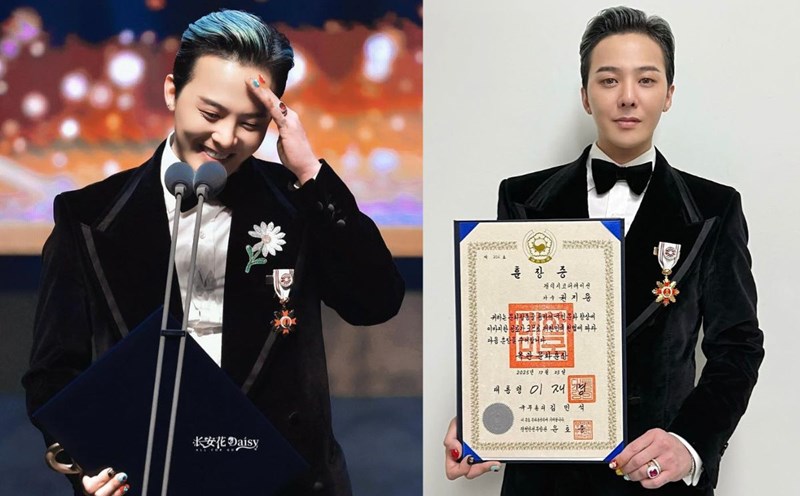 G-Dragon (Big Bang) received the Korean Culture Medal. Photo: Galaxy Corp