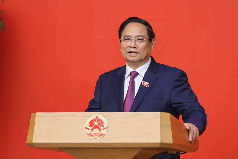 Thu tuong Chinh phu Pham Minh Chinh phat bieu tai su kien. Anh: VGP