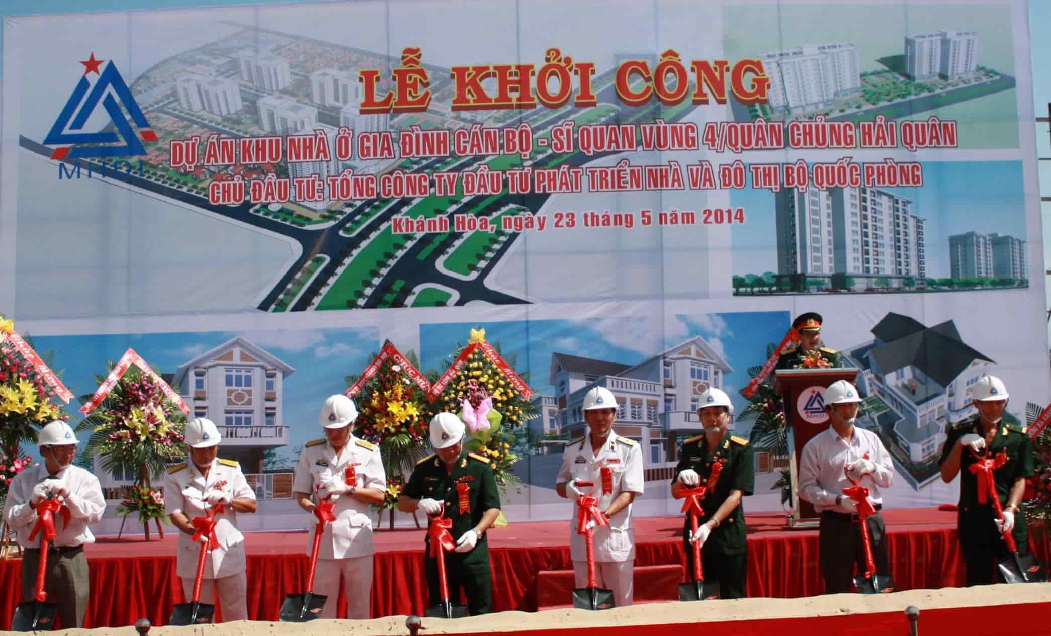 Image at the groundbreaking ceremony of the former Housing Area for Officers' families in Region 4. Photo: Cam Lam