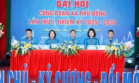 Đại hội lần thứ nhất, nhiệm kỳ 2025 - 2030 Công đoàn xã Phù Đổng. Ảnh: Ngọc Ánh