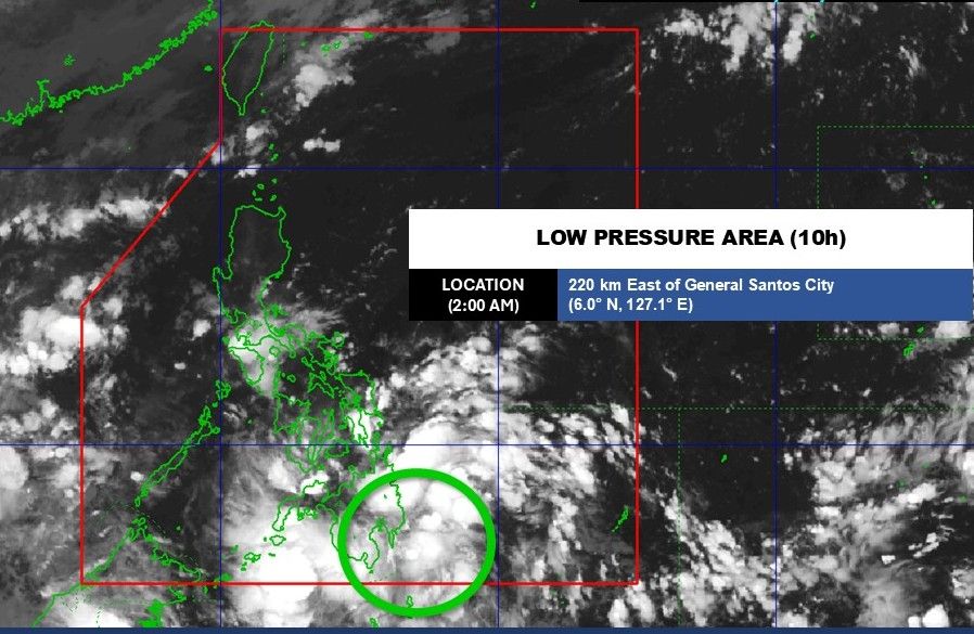 10월 26일 새벽 2시 필리핀의 저기압 중심 위치 사진: PAGASA