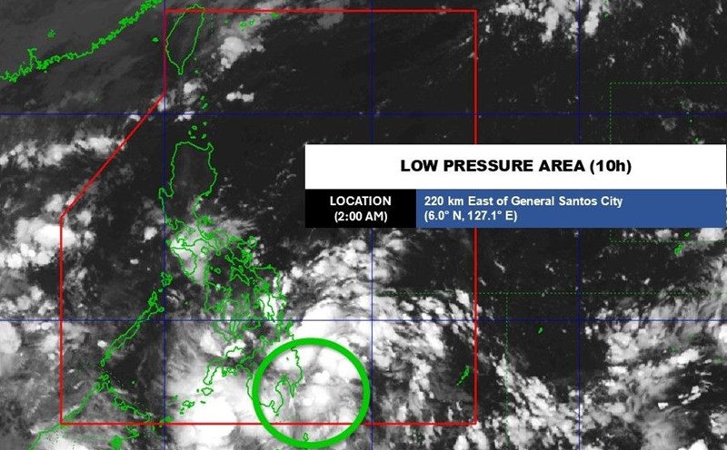 The center of the low pressure in the Philippines at 2:00 a.m. on October 26. Photo: PAGASA