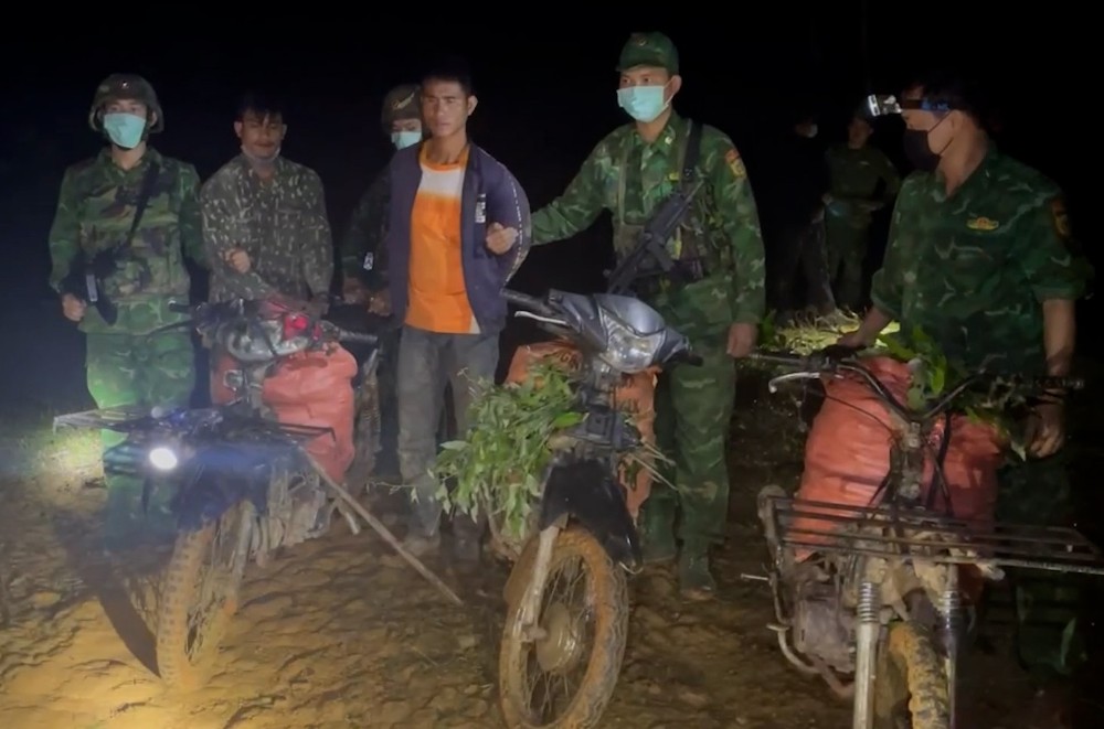 Border guards prevented the transportation of 160kg of TNT explosives across the border. Photo: Quang Tri Border Guard