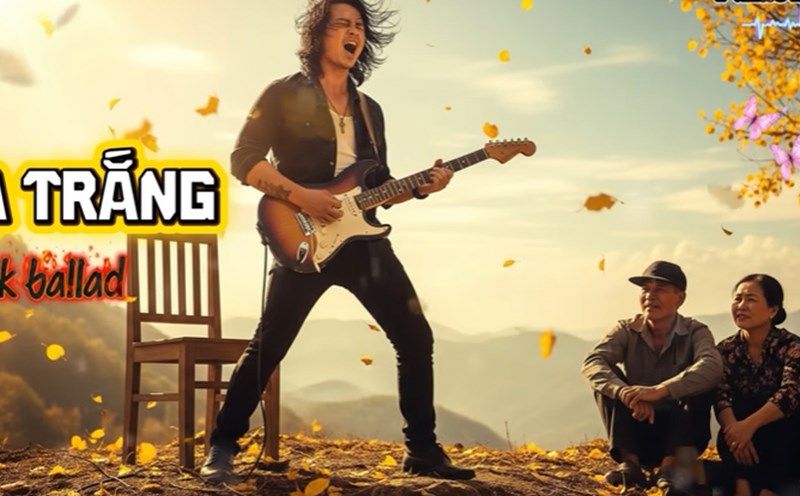 AI sings music by musician Trinh Cong Son in the Rock style. Photo cut from video