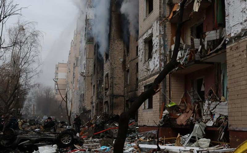 The scene of a Russian airstrike in the capital Kiev in early 2024. Photo: Xinhua
