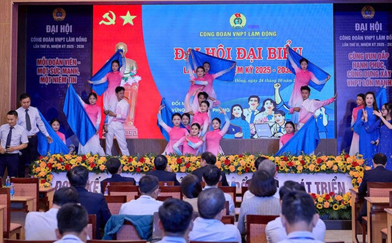 The Congress of VNPT Lam Dong Trade Union Delegates for the 2025-2030 term becomes a big festival, sending the confidence, expectations and determination to innovate of cadres, union members and workers. Photo: Duc Lam
