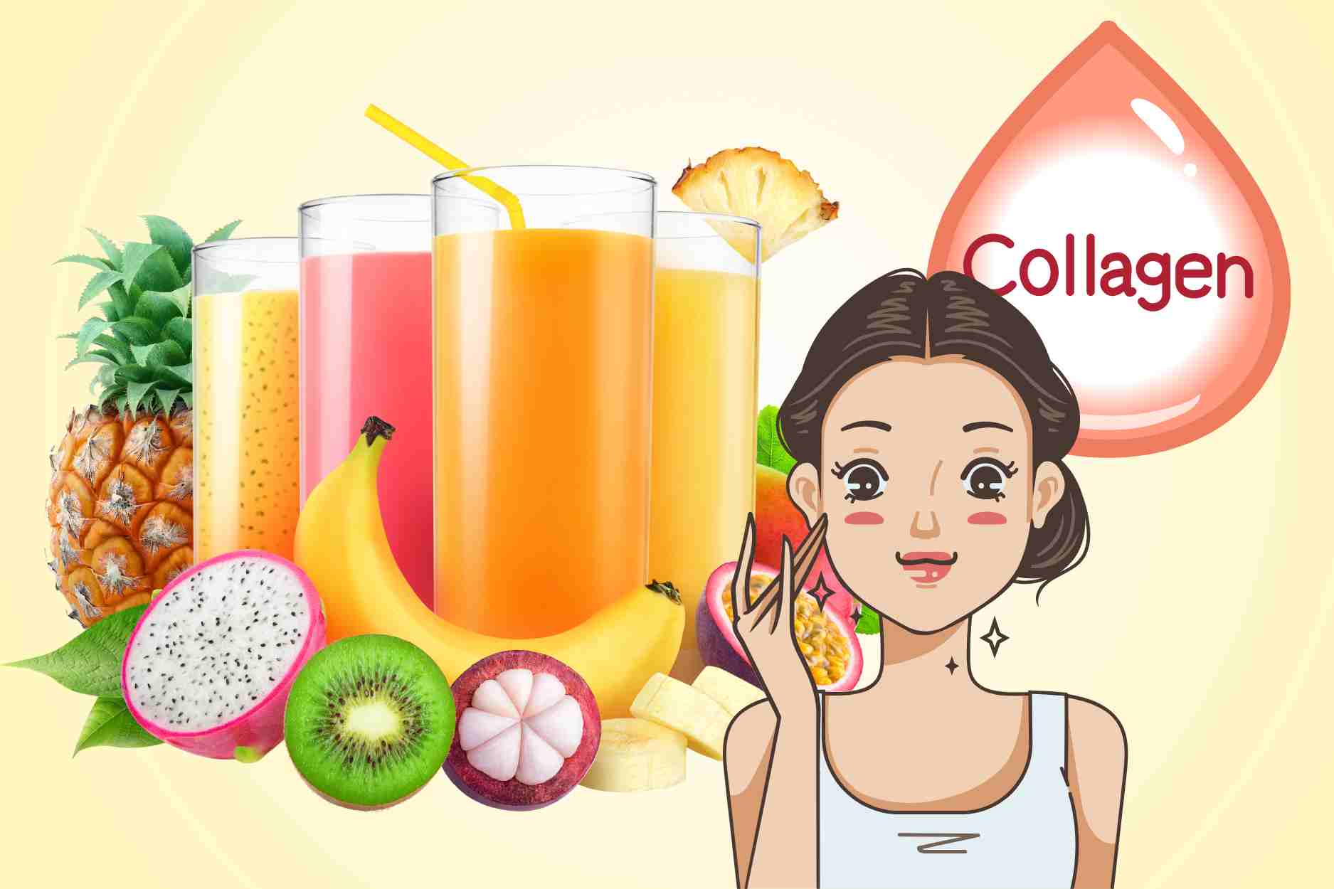 How to drink juice to increase collagen production, keep skin white and smooth