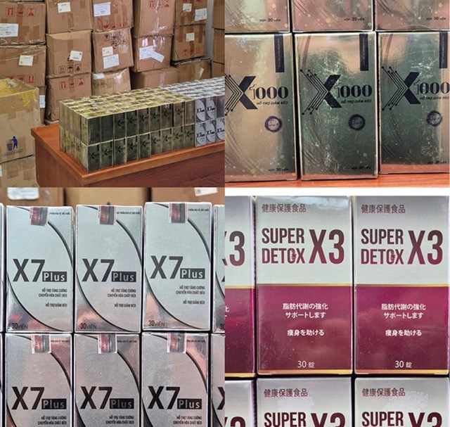 Cac san pham giam can cua Ngan 98 chua chat cam, gay nguy hai cho suc khoe. Anh: Cong an TPHCM