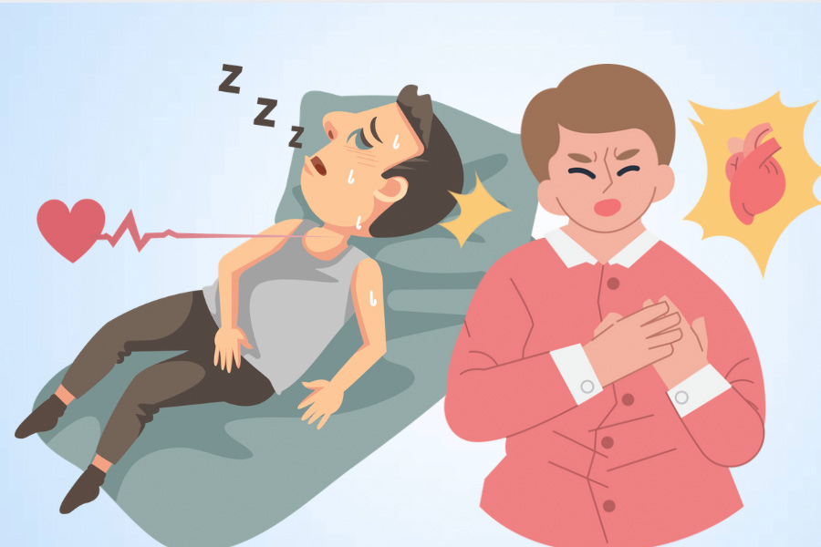 Sleepwalking increases the risk of heart attack and affects cardiovascular health. Graphics: Thien Nhan