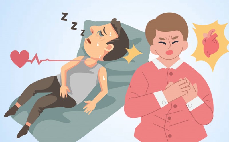 Sleepwalking increases the risk of heart attack and affects cardiovascular health. Graphics: Thien Nhan