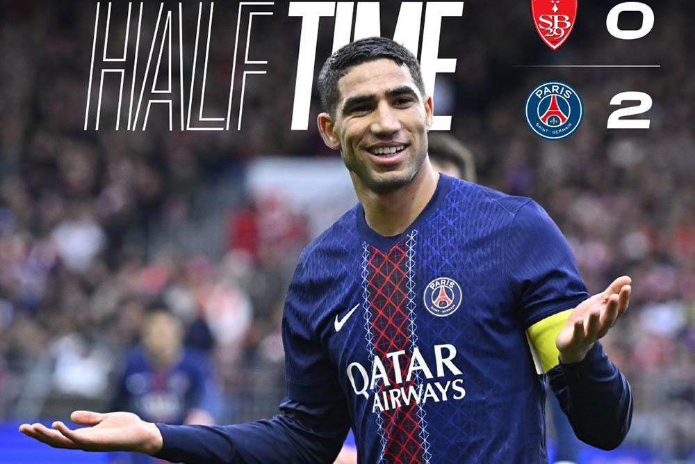 Hakimi scored twice in PSG's 3-0 victory. Photo: PSG
