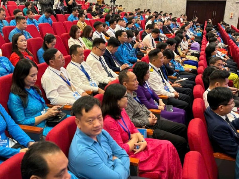 Cac dai bieu tham du Dai hoi thi dua yeu nuoc trong cong nhan, vien chuc, lao dong lan thu XI. Anh: Hai Nguyen