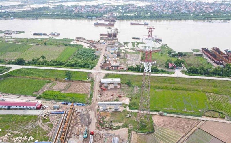 The Golden Canal Bridge project connecting Bac Ninh - Hai Phong. Photo: Van Truong