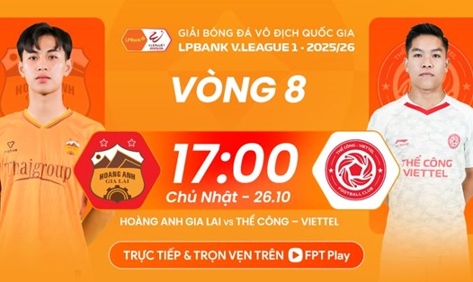 Hoàng Anh Gia Lai tiếp đón Thể Công Viettel tại vòng 8 V.League. Ảnh: FPT Play