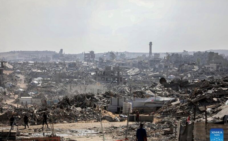 Destroyed buildings in Jabalia, northern Gaza Strip, on October 24, 2025. Photo: Xinhua