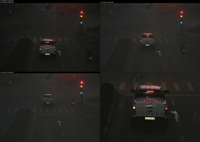 カオバンでは車の所有者に罰金が科せられた。写真: カオバン警察