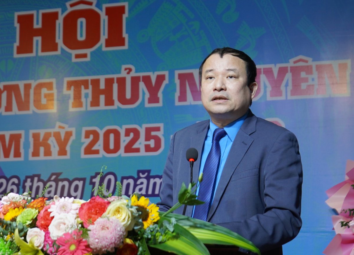 Ong Nguyen Anh Tuan - Chu tich LDLD TP Hai Phong phat bieu chi dao Dai hoi. Ảnh: Mai Dung