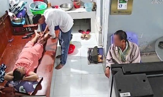 Hình ảnh trích xuất từ camera ghi nhận hoạt động khám chữa bệnh trái phép trên địa bàn xã Hồ Đắc Kiện (TP Cần Thơ). Ảnh: Công an xã Hồ Đắc Kiện