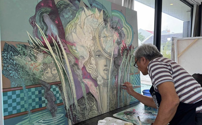 A work by the international art creation camp Heartbeat of Heritage. Photo: Da Nang Fine Arts Museum