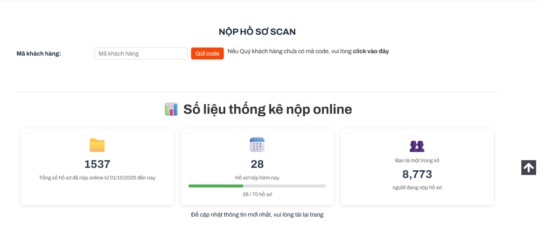 Thong ke so lieu ho so nop online luc 11h15 ngay 27.10. Anh: Linh Trang