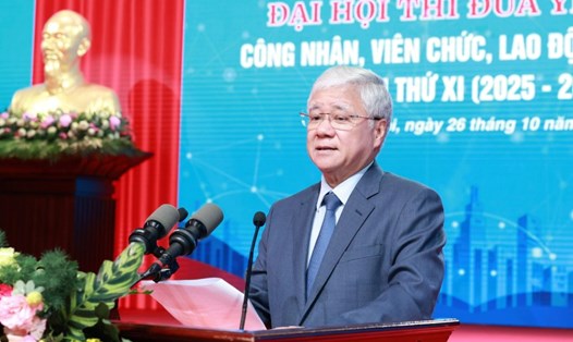 Ông Đỗ Văn Chiến - Ủy viên Bộ Chính trị, Bí thư Trung ương Đảng, Bí thư Đảng ủy MTTQ, các đoàn thể Trung ương, Chủ tịch Ủy ban Trung ương MTTQ Việt Nam phát biểu chỉ đạo tại Đại hội. Ảnh: Hải Nguyễn.