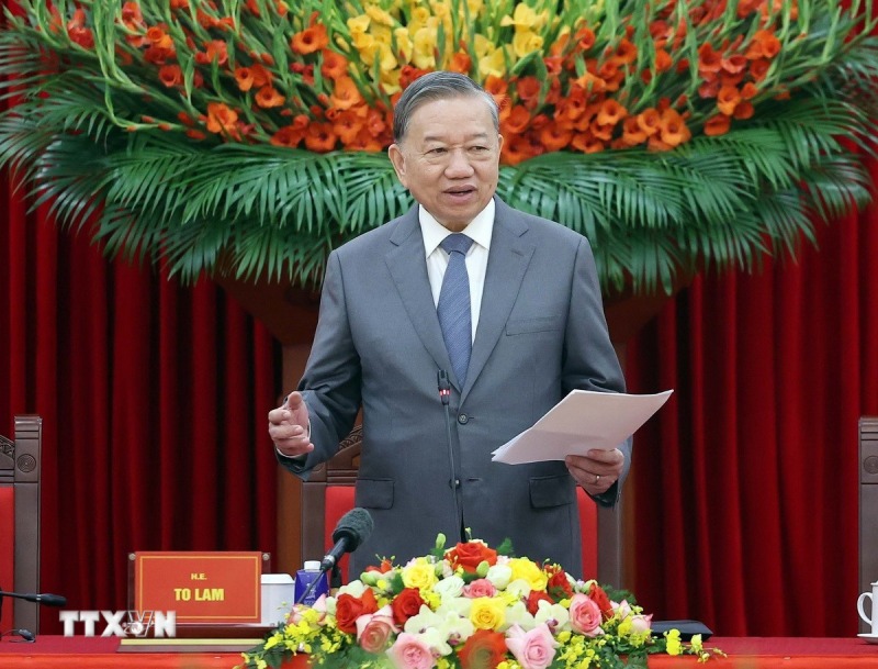 General Secretary To Lam speaks at the 7th International Conference on Vietnamese Studies. (Photo: Thong Nhat/VNA)