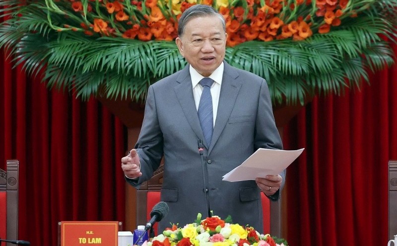 General Secretary To Lam speaks at the 7th International Conference on Vietnamese Studies. (Photo: Thong Nhat/VNA)