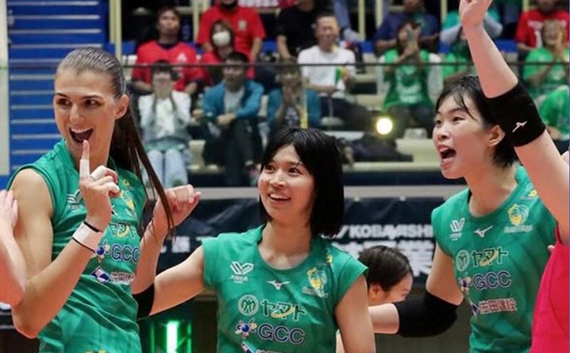 Thanh Thuy's team defeated PFU BlueCats for the second time. Photo: Gunma
