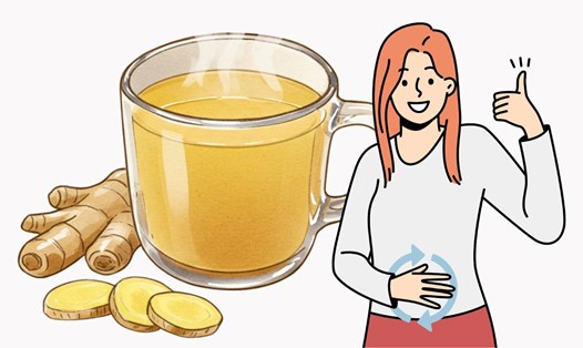 Uống nước gừng vào buổi sáng mang lại nhiều lợi ích cho sức khỏe. Đồ họa: Thanh Thanh