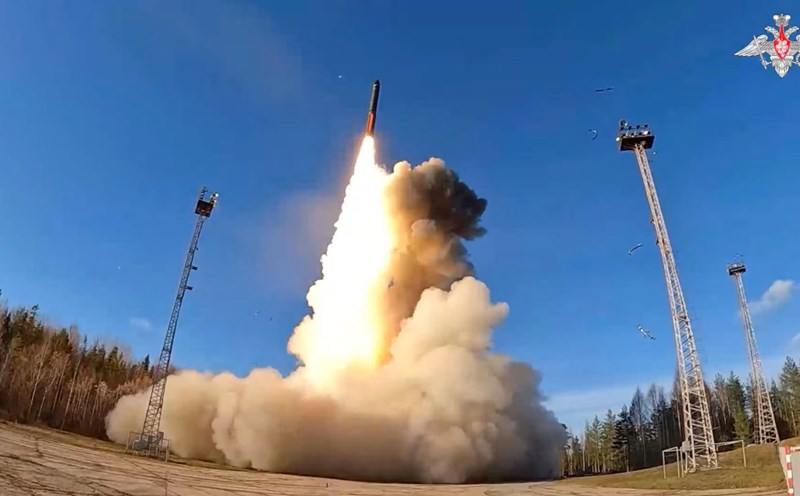 The Yars intercontinental ballistic missile was launched during a military exercise by the Russian nuclear force on October 22, 2025. Photo: Russian Ministry of Defense