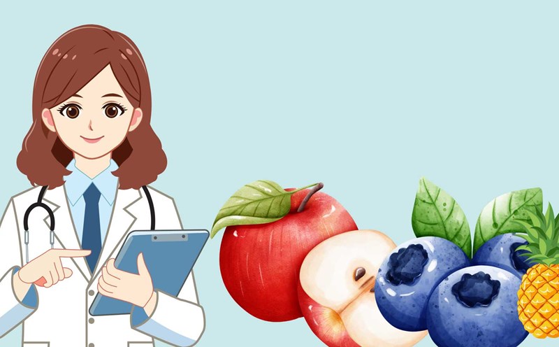 Eating pineapple, apple, and blueberries helps kidney function eliminate toxins better. Graphic photo: Huong Son