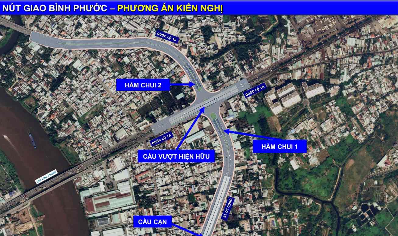 Phoi canh ham chui nut giao Binh Phuoc. Anh: So Xay dung TPHCM
