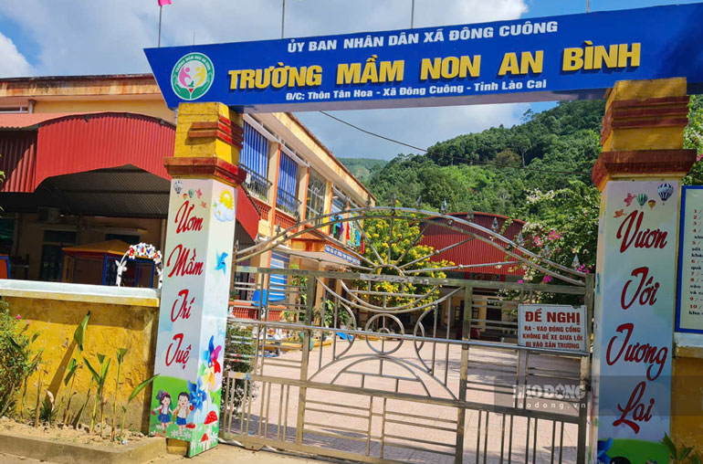 Truong Mam non An Binh co 20 giao vien va 250 hoc sinh. Anh: PV