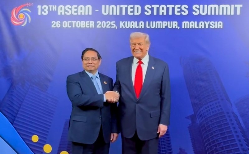 Politburo member and Prime Minister Pham Minh Chinh met with US President Donald Trump on October 26, 2025 on the sidelines of the ASEAN-US Summit. Photo: VGP