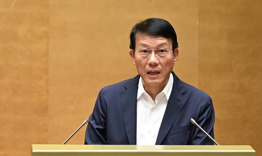 Đại tướng Lương Tam Quang - Ủy viên Bộ Chính trị, Bộ trưởng Bộ Công an - tại một phiên họp Quốc hội. Ảnh: Phạm Đông