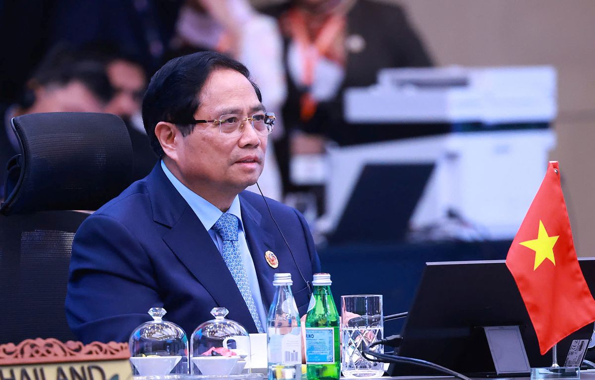 Politburo member and Prime Minister Pham Minh Chinh spoke at the ASEAN - India Summit. Photo: VNA