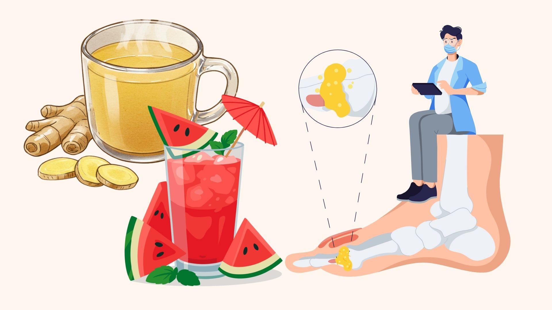 This easy-to-find drink helps eliminate uric acid effectively. Graphics: Linh Dan