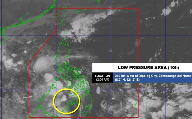 The center of the low pressure near the East Sea was at 2:00 a.m. on October 27. Photo: PAGASA