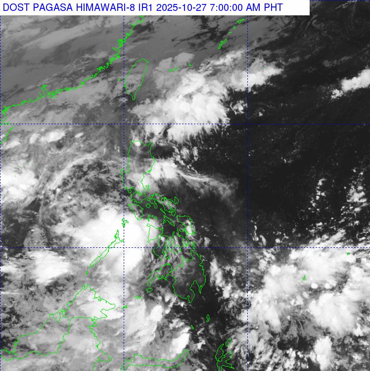 Anh ve tinh thoi tiet quanh Philippines luc 7h sang 27.10. Anh: PAGASA
