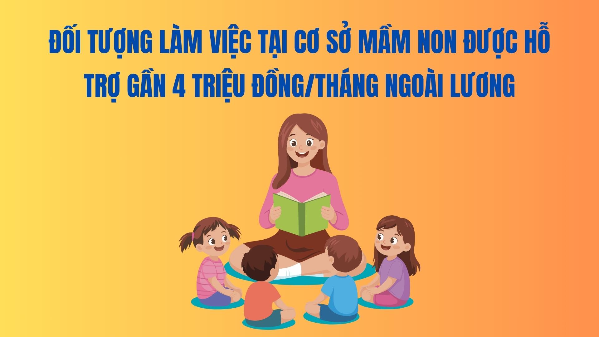 Subjects working at preschools are supported with nearly 4 million VND/month in addition to salary