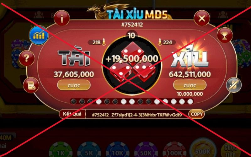 Giao diện Tài xỉu MD5. Ảnh: Công an tỉnh Hưng Yên