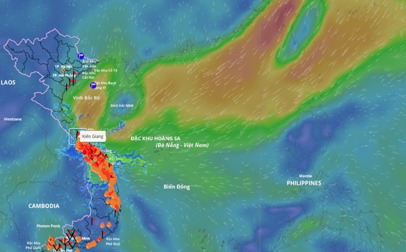 Cold air continues to cause unfavorable weather in some coastal areas. Source: Vietnam Disaster Monitoring System