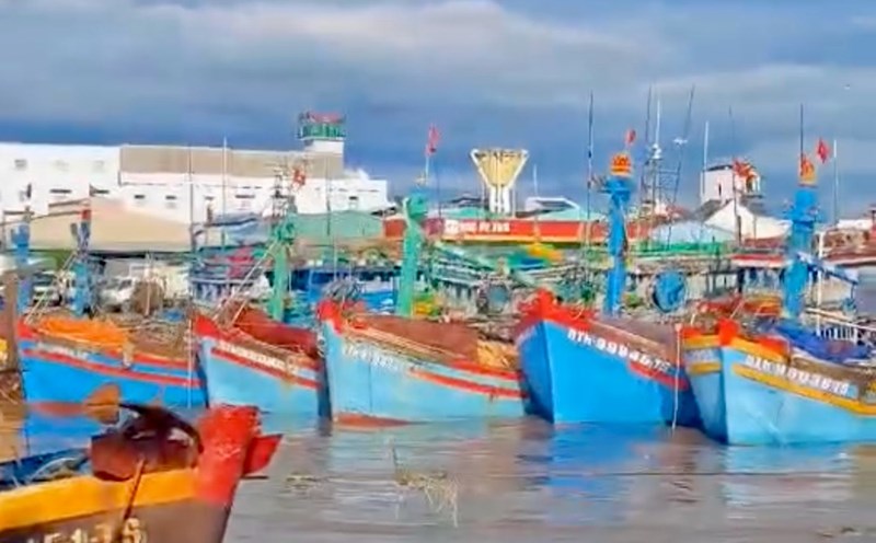 Cluster of 7 fishing boats drifted freely to Phan Thiet port. Photo: Duy Tuan